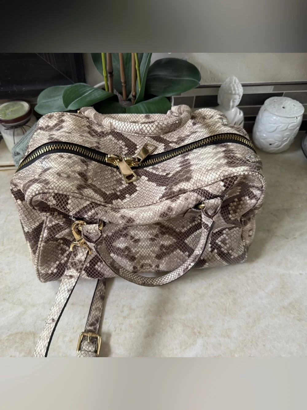 A. Bellucci Reptile leather Boston bag Gorgeous!